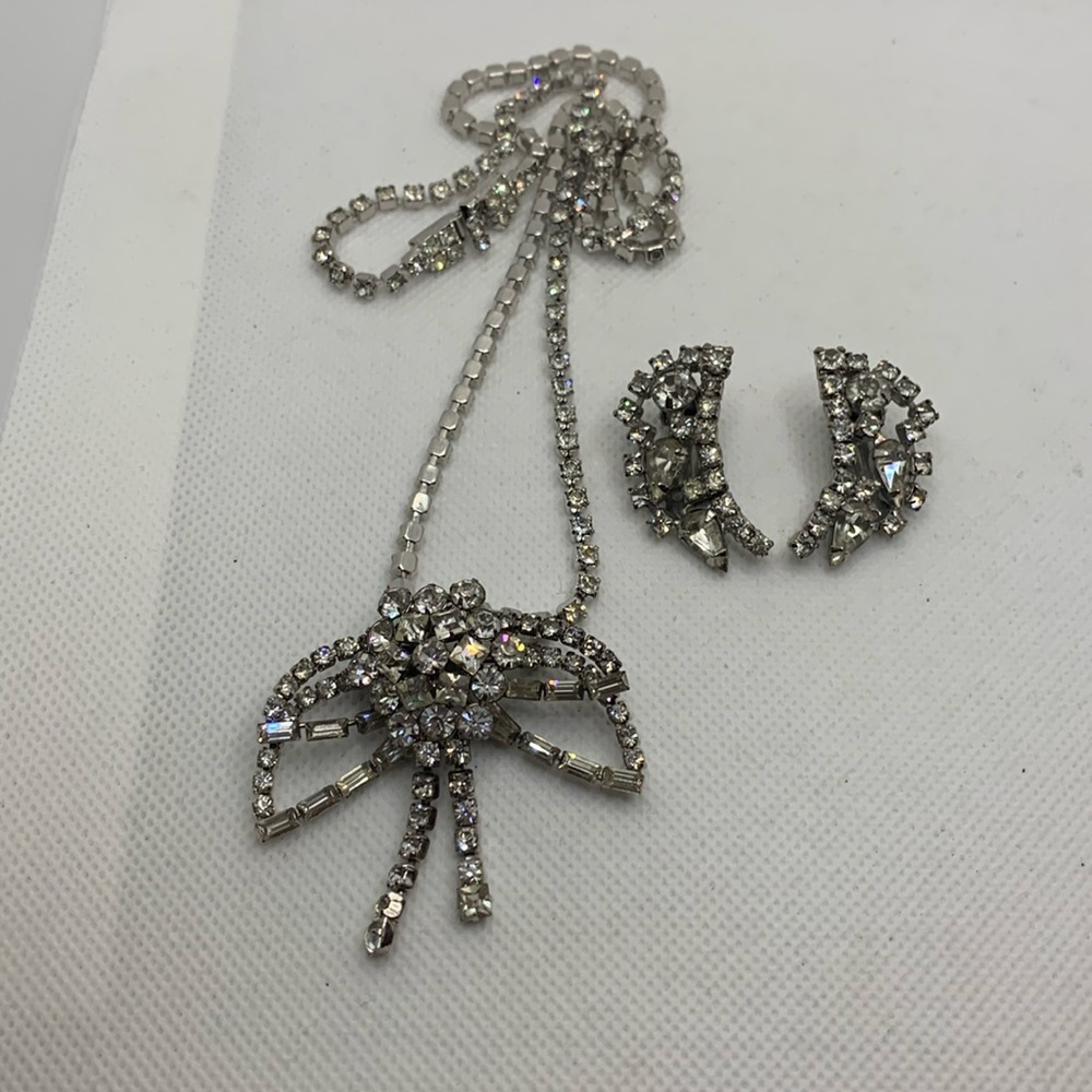 1950s Phyllis Sterling Necklace Earrings Set